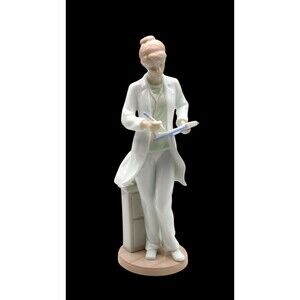 Roman Inc Valencia Collection Porcelain Figurine Female Doctor Medic White Coat